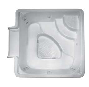 86 In Square Spillover Spa - White - WHITEWAVE SPAS